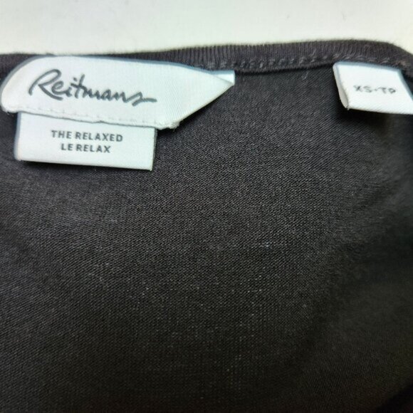 Reitmans basic black button sleeve blouse / XS - Picture 3 of 3